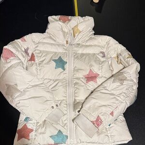 SAM. White Jacket with Colorful Star Accents